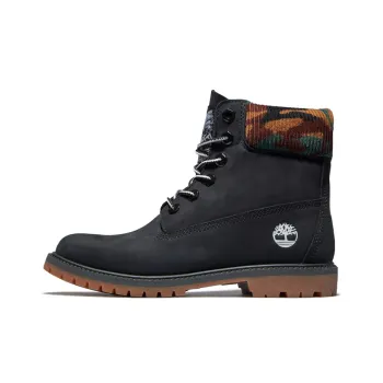 Timberland Heritage 6 Inch Waterproof Boots 'Black Nubuck With Camo' Women's