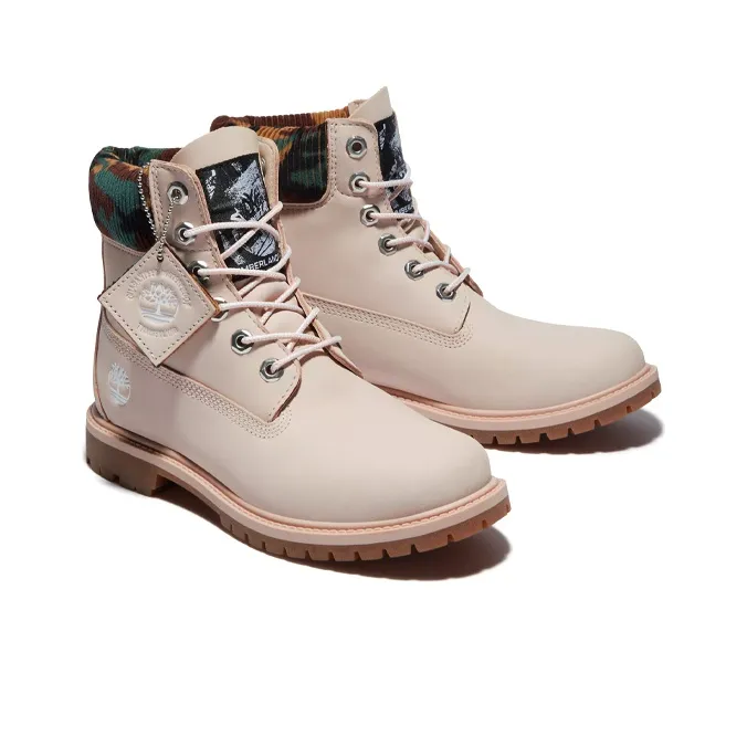 Timberland Heritage 6 Inch Waterproof Boots 'Pale Pink Nubuck With Camo' Women's-3