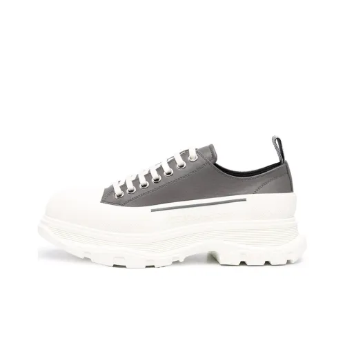 Alexander McQueen Tread Slick Low Lace Up Leather Grey White