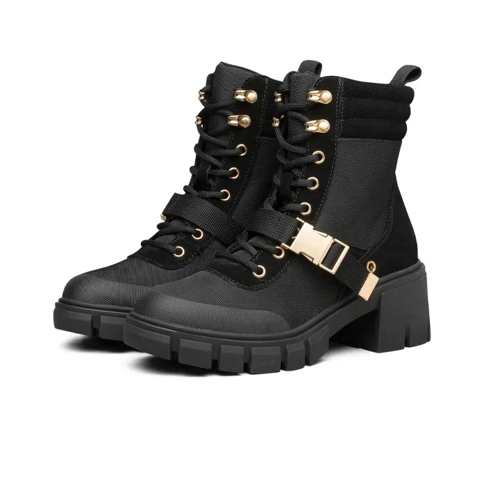 Skechers Top Notch Martin Boots Women's High Top Black/Gold-2