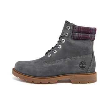 Timberland Linden Woods 6 Inch Waterproof Boots 'Dark Grey And Printed Collar' Women's