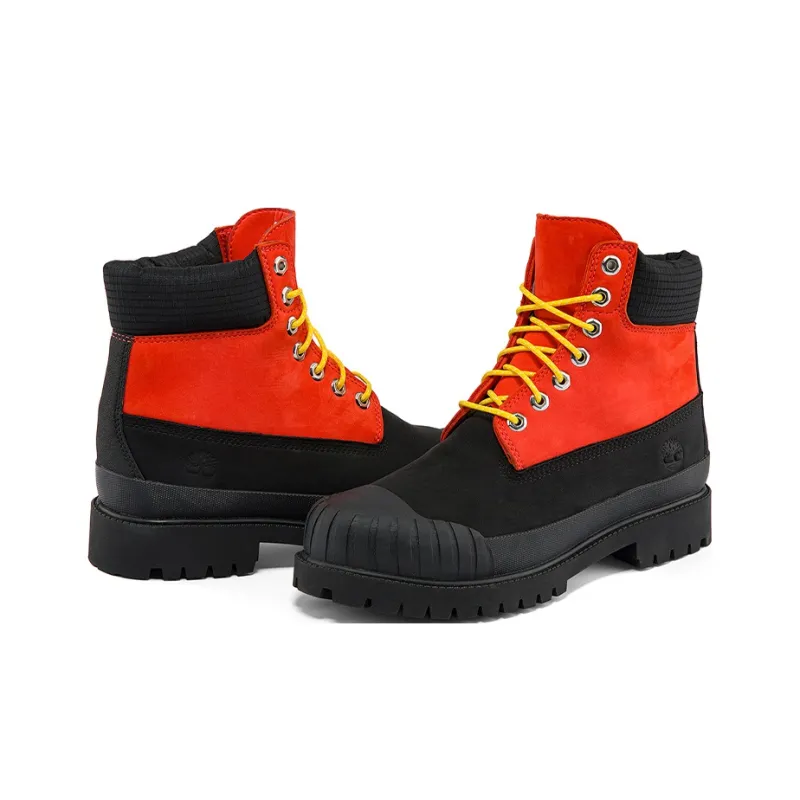 Timberland Premium 6 Inch Waterproof Boot 'Medium Orange Nubuck With Black'-4