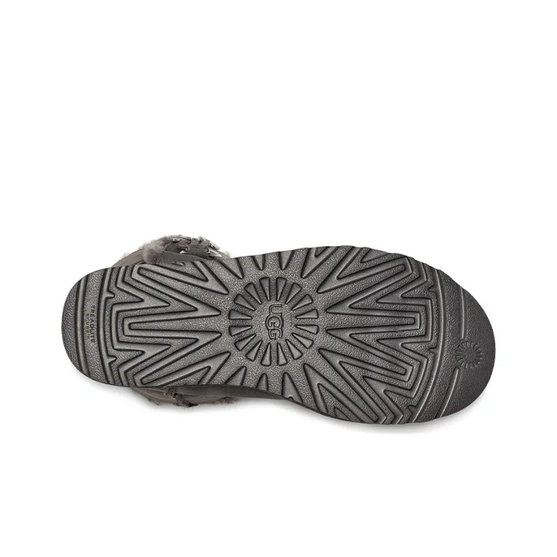UGG Bailey Button UGG Charm Metallic Alphabet Version Fleece Lined 'Grey' Women's-5
