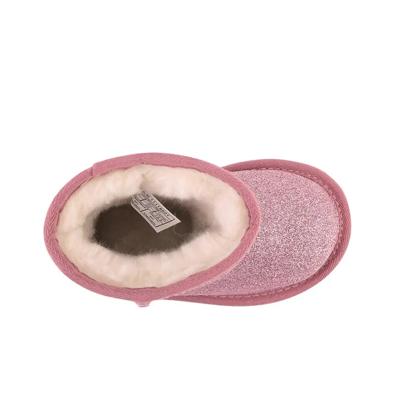 UGG CLASSIC SHORT Crew Snow Boots Pink Teenagers-4