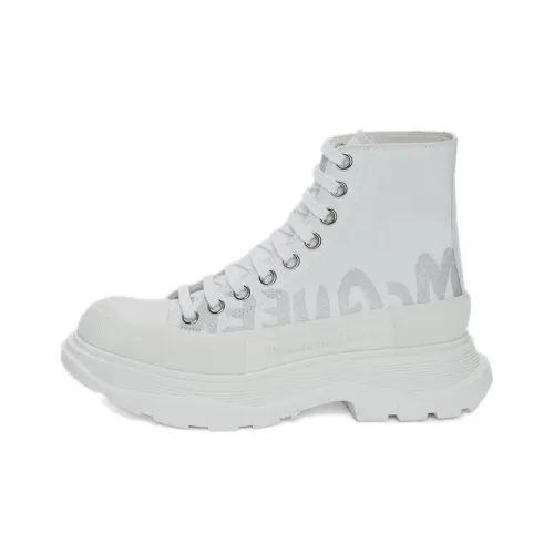 Alexander McQueen Tread Slick Boot Graffiti White Silver Women's