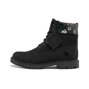 Timberland Heritage Cupsole Boots 'Black Nubuck With Floral' Women's
