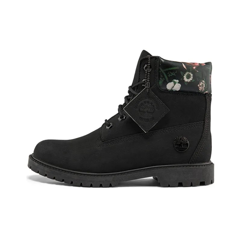 Timberland Heritage Cupsole Boots 'Black Nubuck With Floral' Women's-0