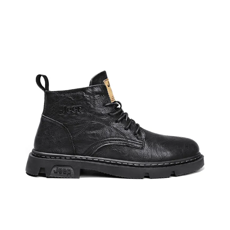 Jeep Martin Boots Men Black/Khaki-1