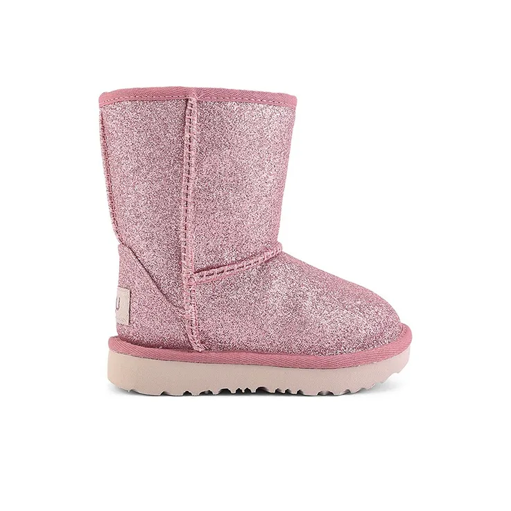 UGG CLASSIC SHORT Crew Snow Boots Pink Teenagers-1