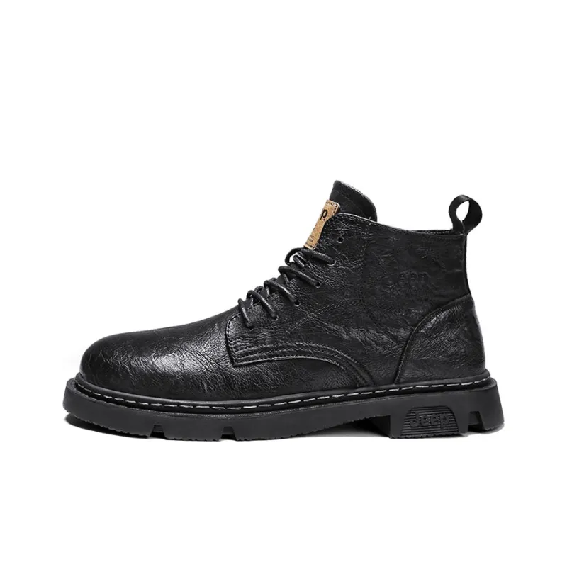 Jeep Martin Boots Men Black/Khaki-0