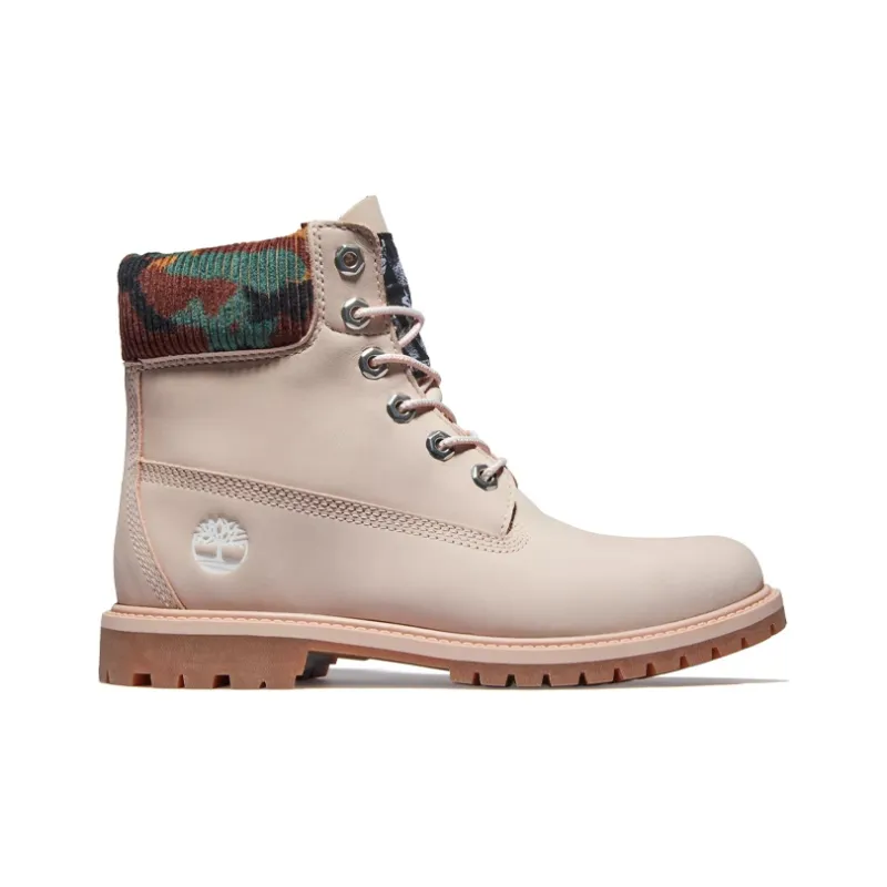 Timberland Heritage 6 Inch Waterproof Boots 'Pale Pink Nubuck With Camo' Women's-1