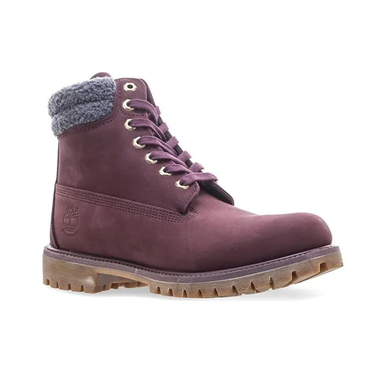 Timberland Premium 6 Inch Double Collar Waterproof 'Burgundy Nubuck'-1