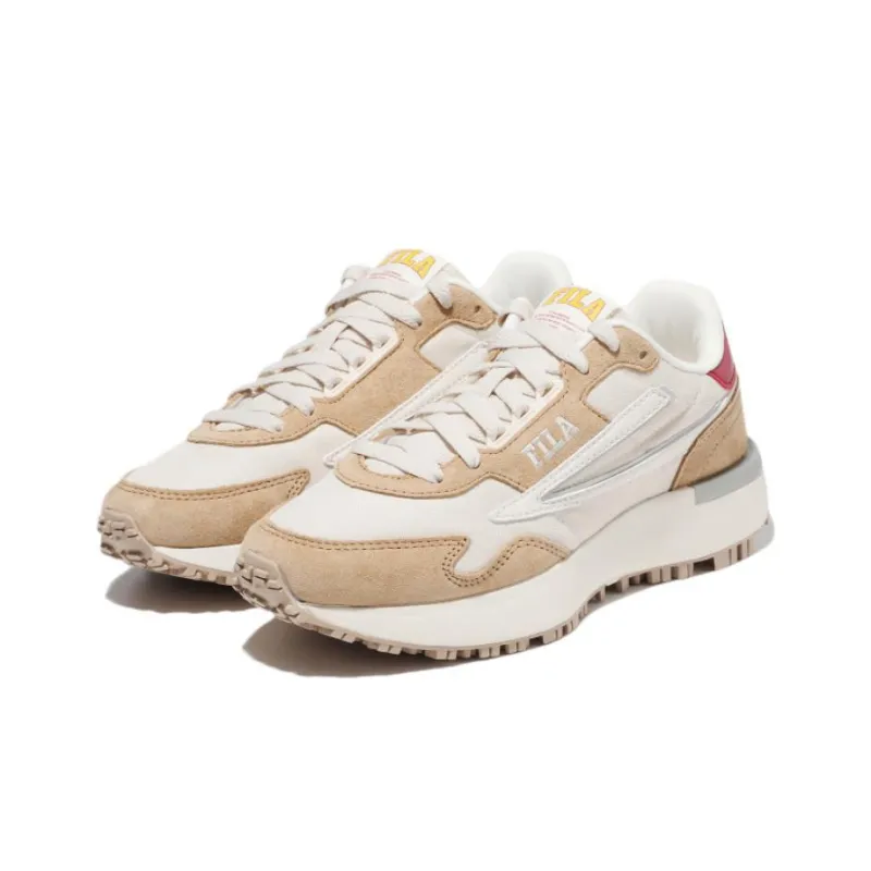 FILA Uni Bastion Tennis Shoes Unisex Low Top Ecru/Coffee/Red-2
