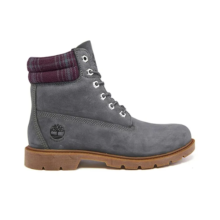 Timberland Linden Woods 6 Inch Waterproof Boots 'Dark Grey And Printed Collar' Women's-1