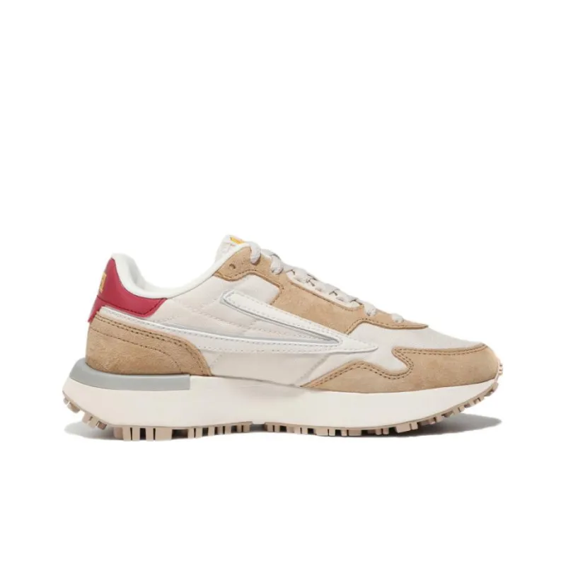 FILA Uni Bastion Tennis Shoes Unisex Low Top Ecru/Coffee/Red-1