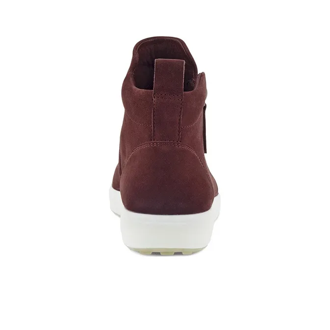Ecco Soft 7 Warm Slip-Resistant Mid-Top Ankle Boots Women's Burgundy-3