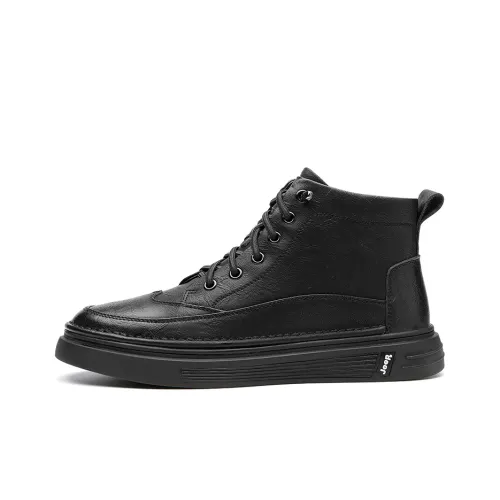 Jeep Martin Boots Men High-Top Black