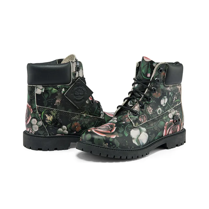 Timberland Heritage 6 Inch Waterproof Boots 'Black Floral Nubuck' Women's-4