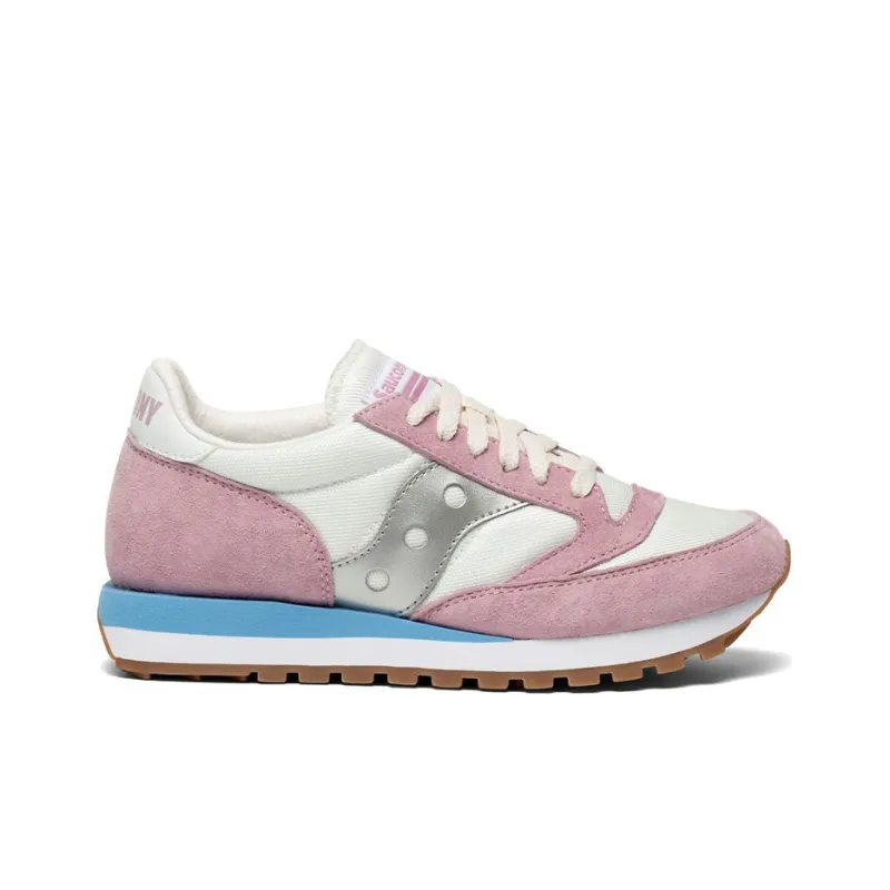 Saucony Jazz 81 Cushioning, Slip Resistant, And Abrasion Resistant Low Top Casual Shoes Women's Pink Blue-1