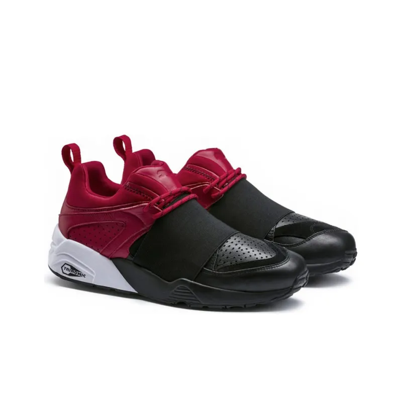 PUMA Blaze Of Glory Strap Colo Cushioning Wear-Resistant Mid-Top Casual Shoes Men's Black Red White-3