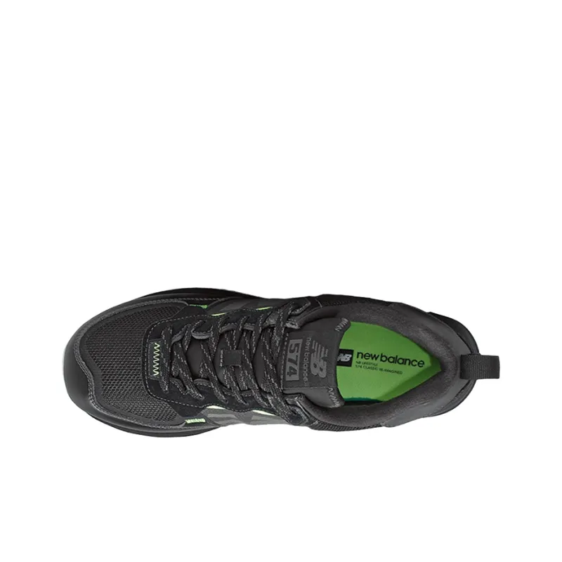 New Balance 574 Black Bleached Lime Glow-3