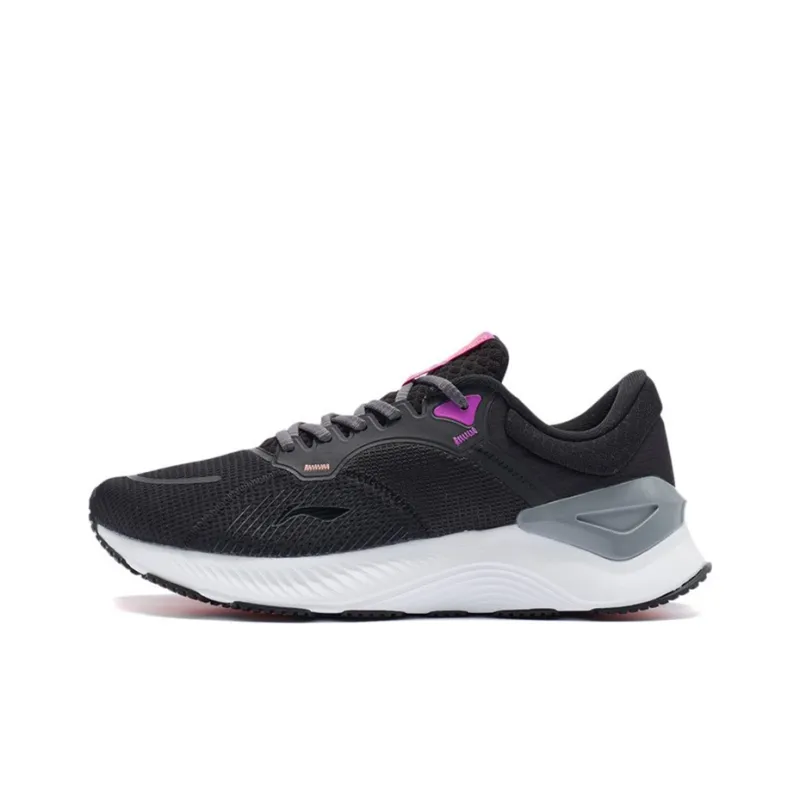 LiNing YueYing Element Cushioning Anti Slip And Wear Resistant Low Top Running Shoes Black Purple-0