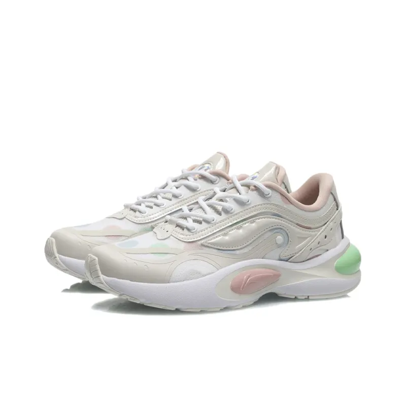 LiNing V8 Cushioning Low Top Running Shoes Women's Pearl White-2