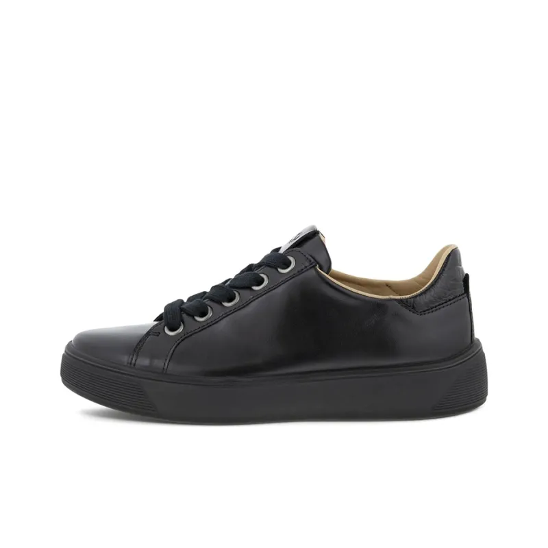 Ecco Street Tray L Stylish Skateboarding Shoes Women's Black-0