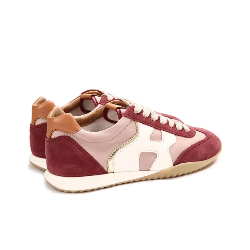 HOGAN Olympia Z Abrasion Resistant Low Top Casual Shoes Women's Red Pink White-2
