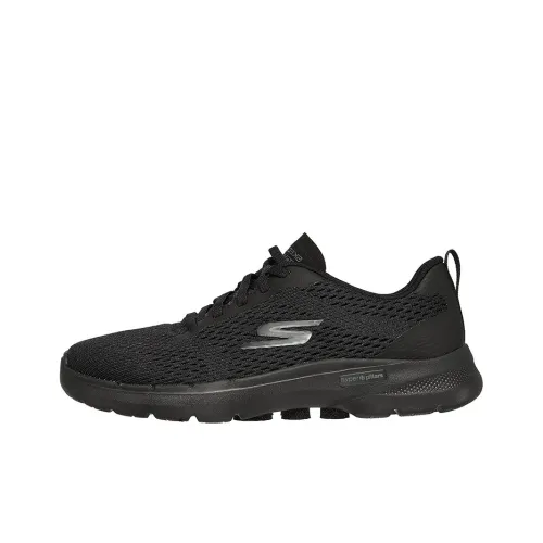 Skechers Go Walk 6 Anti Slip Wear Resistant Low Top Casual Shoes Women's All Black
