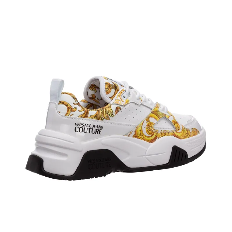 VERSACE JEANS Couture Low Top Stylish Skateboarding Shoes Women's White-3