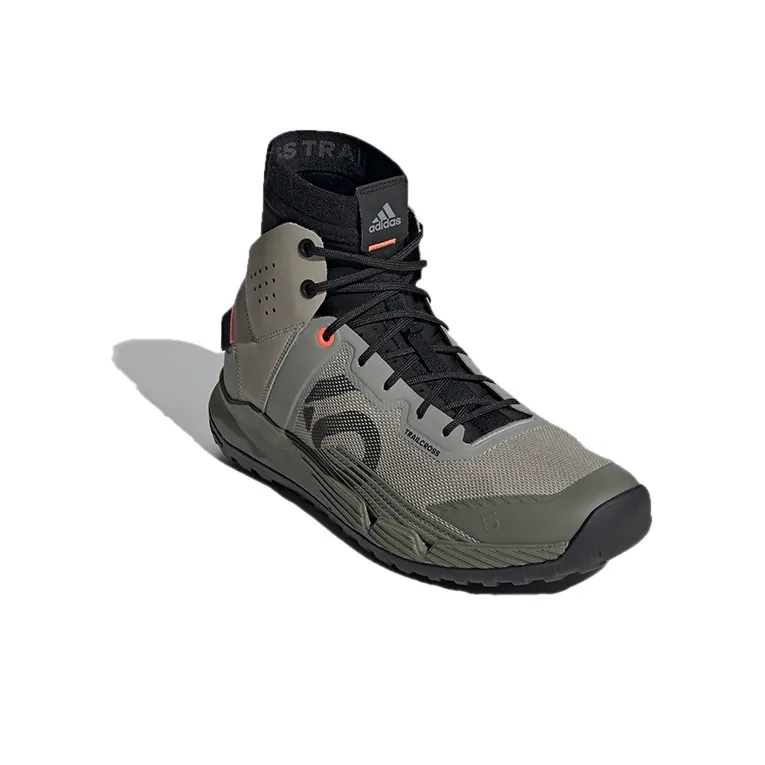 Adidas Five Ten Trailcross Trail Cross Wear-Resistant High-Top Trekking Shoes Men's Gray Green-2