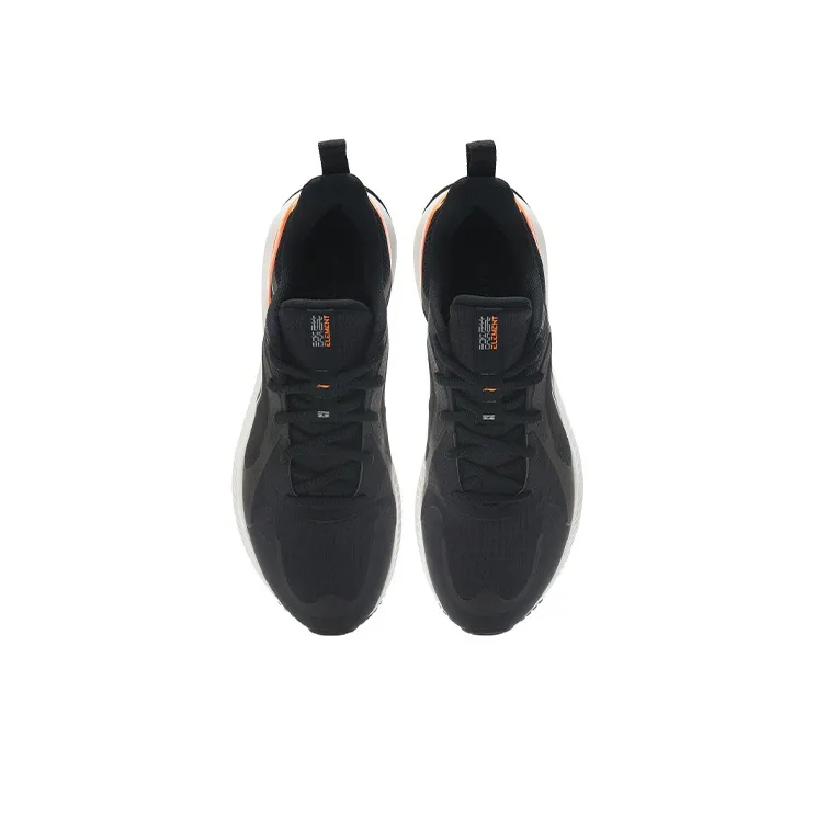 LINING YueYing Element Running Shoes Men Low Top Black/Neon Glow Orange-3