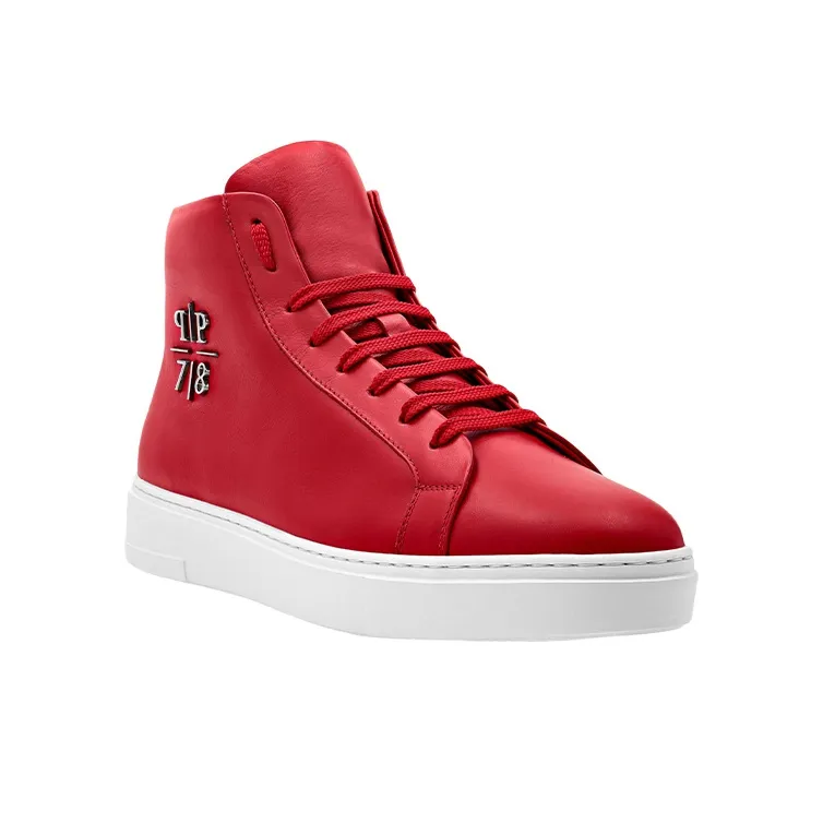 PHILIPP PLEIN Skateboard Shoes Men High-Top Red-2