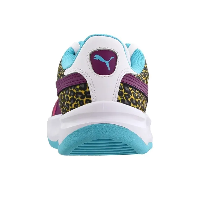 PUMA California Animal Cushioning Wear-Resistant Low-Top Running Shoes Women's White Yellow Purple Black-3