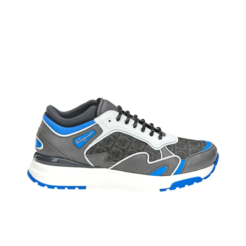 FERRAGAMO GANCINI Low Top Casual Shoes Men's Black Blue-1