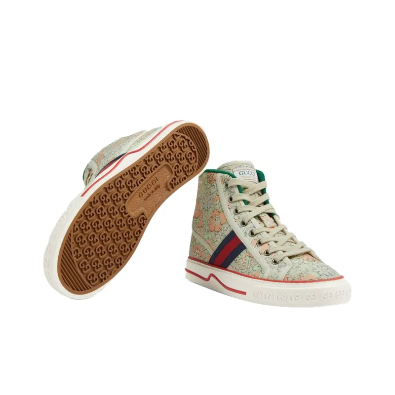 GUCCI Liberty Of London X GUCCI Women's Tennis 1977 High 'Floral Mint Green' Women's-4
