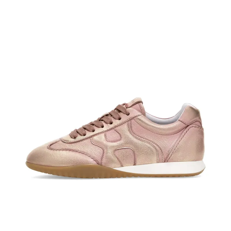 HOGAN Olympia Z Wear-Resistant Low-Top Casual Shoes Women's Pink-0