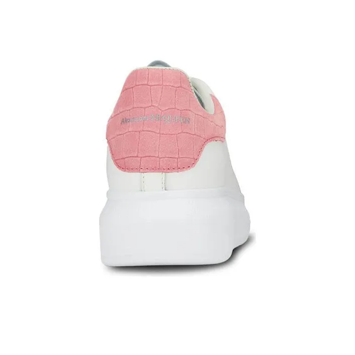Alexander McQueen Oversized Pink Embossed Suede Croco Women's-4