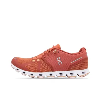 On Cloud Breathable Low Top Running Shoes Women's Orange Red