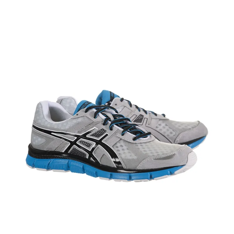 Asics Anti-Slip And Wear-Resistant Breathable Low-Top Running Shoes Men's Gray Blue Black-1