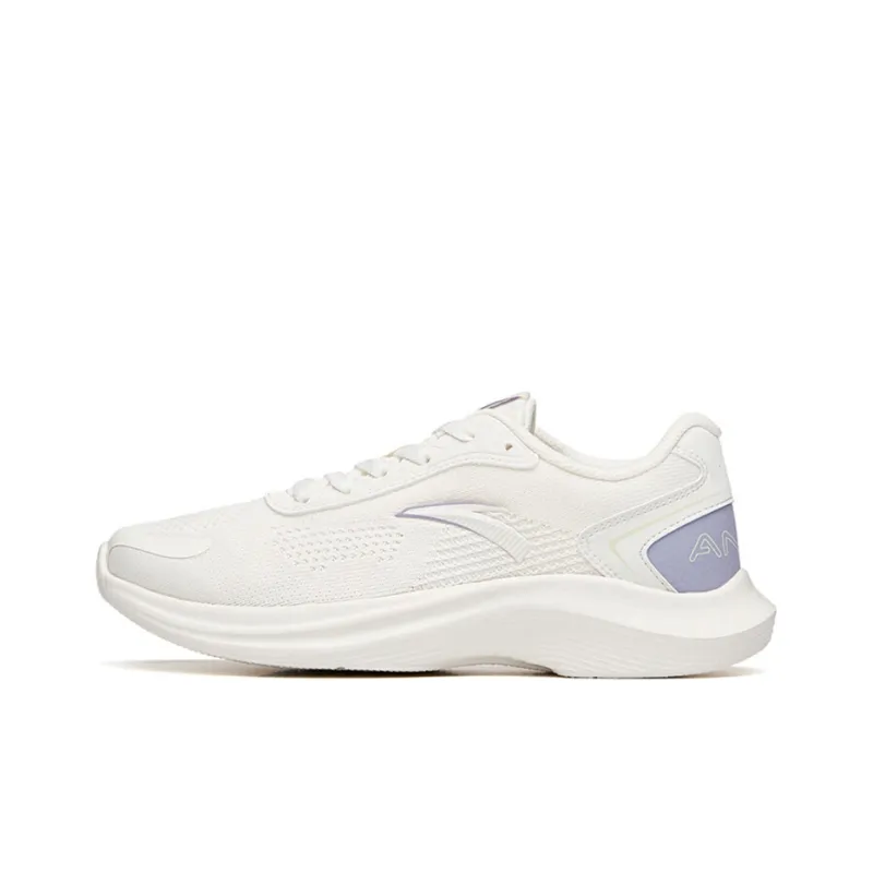 Anta Running Collection Cushioned Slip Resistant Abrasion Resistant Low Top Running Shoes Women's Ivory White-0