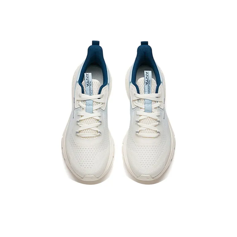 Anta Running Collection Cushioned Slip-Resistant Abrasion-Resistant Low-Top Running Shoes Men's White Blue-3