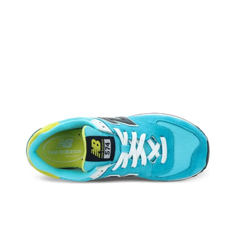New Balance NB 574 Running Shoes Women's Low Top Blue/Yellow/Black/White-2