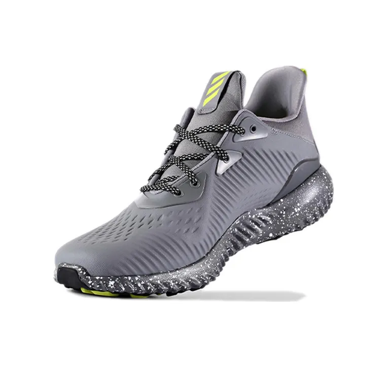Adidas AlphaBounce Anti-Slip And Wear-Resistant Breathable Low-Top Running Shoes Men's Gray-2