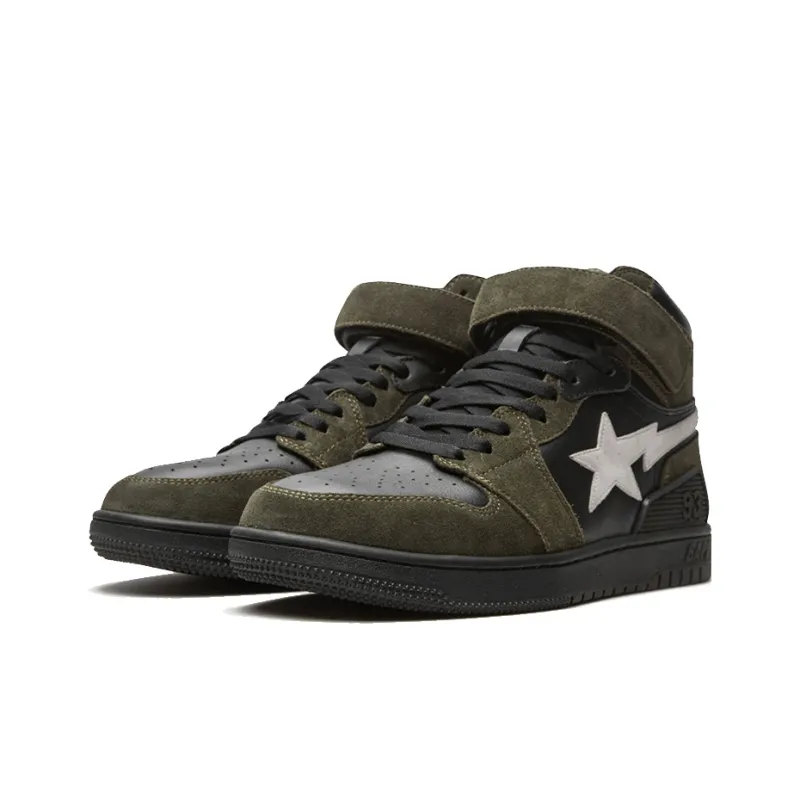 A BATHING APE A Bathing Bape Sk8 Court Sta Hi 'Olive Black'-3