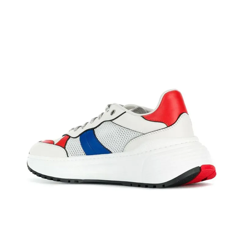 Bottega Veneta Speed Low Top Casual Shoes Men's White Blue Red-3