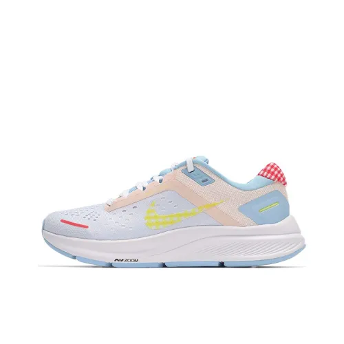 Nike Zoom Structure 23 Running Shoes Women's Low-Top Football Gray/Multicolor/White/Enchanting Red/Spiritual Blue/Grass Orange