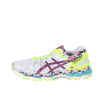 Asics Gel-Kayano 21 Wear-Resistant Low-Top Running Shoes Women's White Yellow