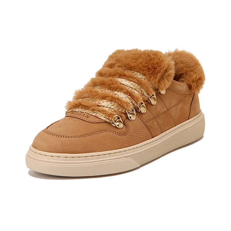 HOGAN H365 CASSETTA Low Top Skateboard Shoes Women's Brown-1